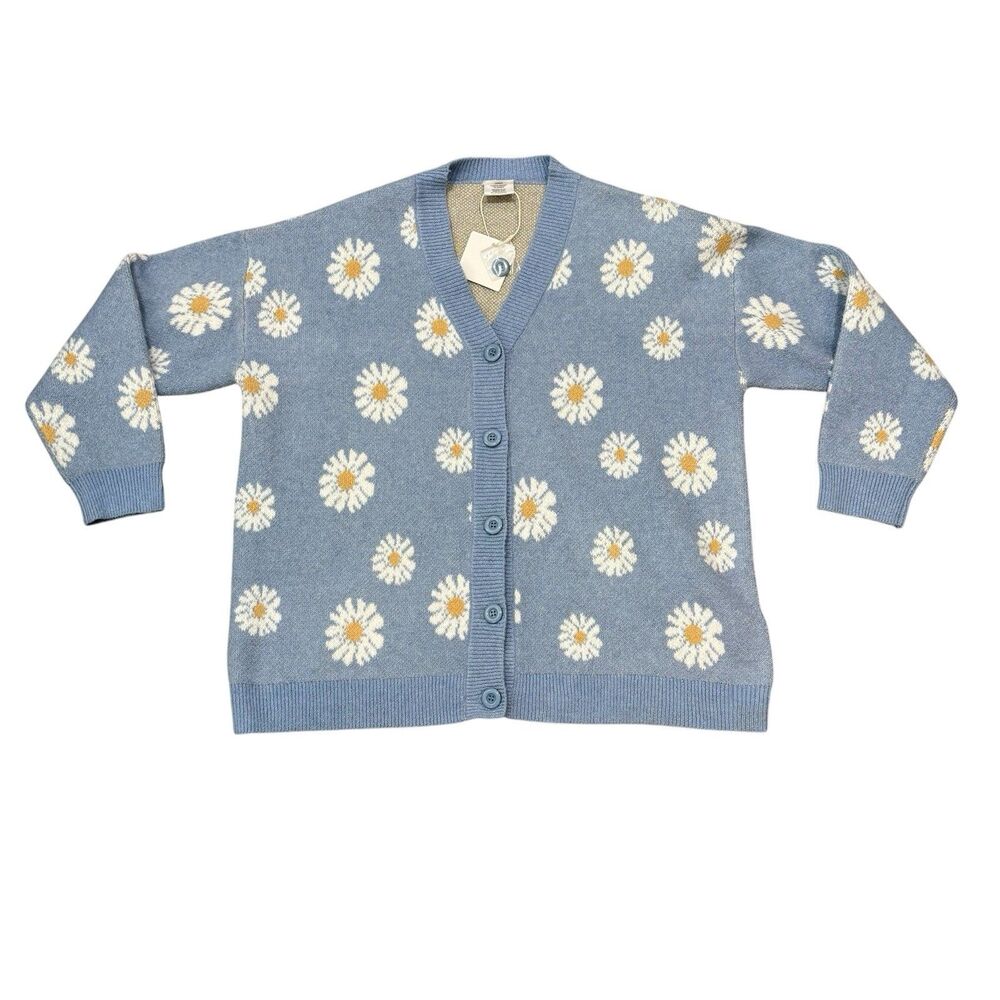 Fashion By Mirabeau Blue Daisy Cardigan Size L